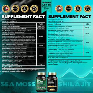 PurfectFuel Blend® Discover the power of Sea Moss and Shilajit in convenient potent supplement – your all-in-one wellness solution.