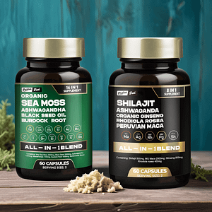 PurfectFuel Blend® Discover the power of Sea Moss and Shilajit in convenient potent supplement – your all-in-one wellness solution.