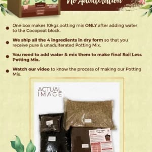 4 in 1 Soil less Potting Mix with Cocopeat, Vermiculite, Neem Powder & Fertilizer