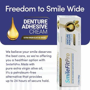 SmileFitPro™ Olive Oil Denture Adhesive Cream