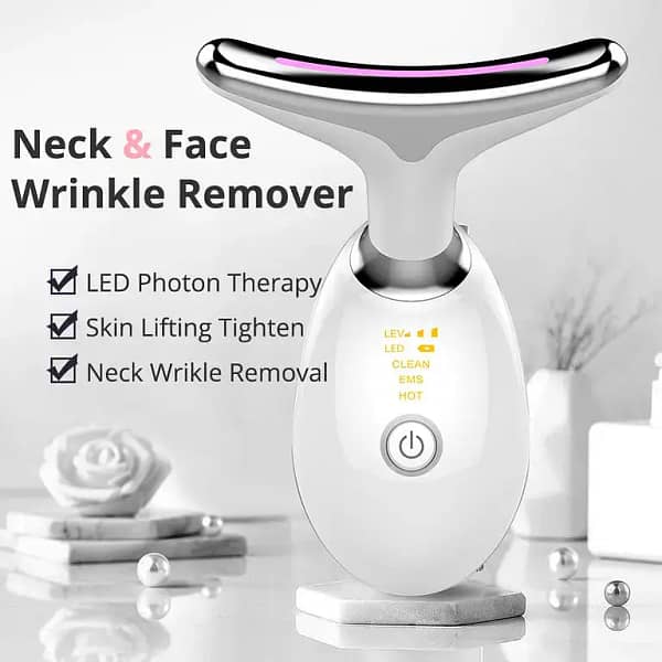 LUNA EMS RED LIGHT THERAPY FACE NECK LIFT WRINKLE REMOVER TIGHTEN MASSAGER