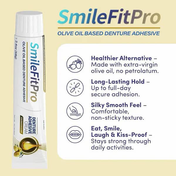 SmileFitPro™ Olive Oil Denture Adhesive Cream
