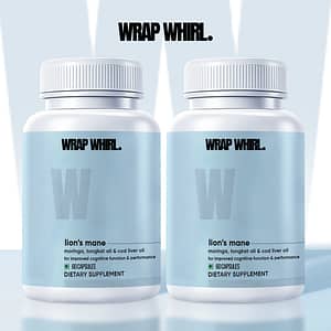 Wrap Whirl Pure Lion's Mane Caps: Powered with Moringa, Tongkat Ali & Cod Liver Oil