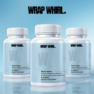 Wrap Whirl Pure Lion's Mane Caps: Powered with Moringa, Tongkat Ali & Cod Liver OilWrap Whirl Pure Lion's Mane Caps: Powered with Moringa, Tongkat Ali & Cod Liver Oil