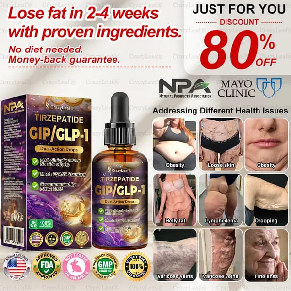 CrazyLeaf® Tirzepatide GIP/GLP-1 Dual-Action Slimming & Health Boost Drops