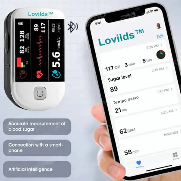 LOVILDS™ Next-Generation Intelligent Multifunctional Non-Invasive Laser Blood Glucose Meter [99.9% Accuracy]