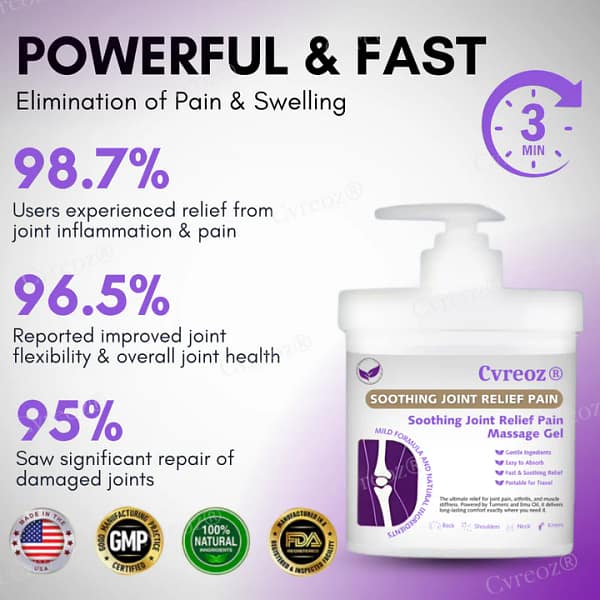 Cvreoz® Turmeric & Emu Oil Arthritis Soothing Pain Relief Massage Gel