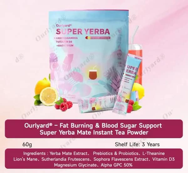 Ourlyard® Fat Burning & Blood Sugar Support Super Yerba Mate Instant Tea Powder