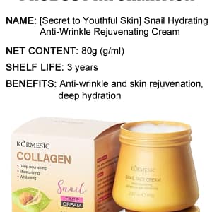 Snail Hydrating Anti-Wrinkle and Rejuvenating Cream
