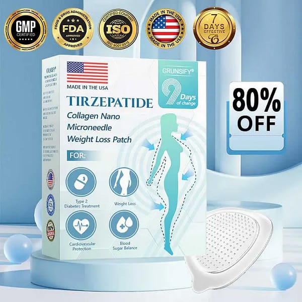 Grunsify® SMGT-GLP-1 Tirzepatide & Collagen Nano Microneedle Weight Loss Patch